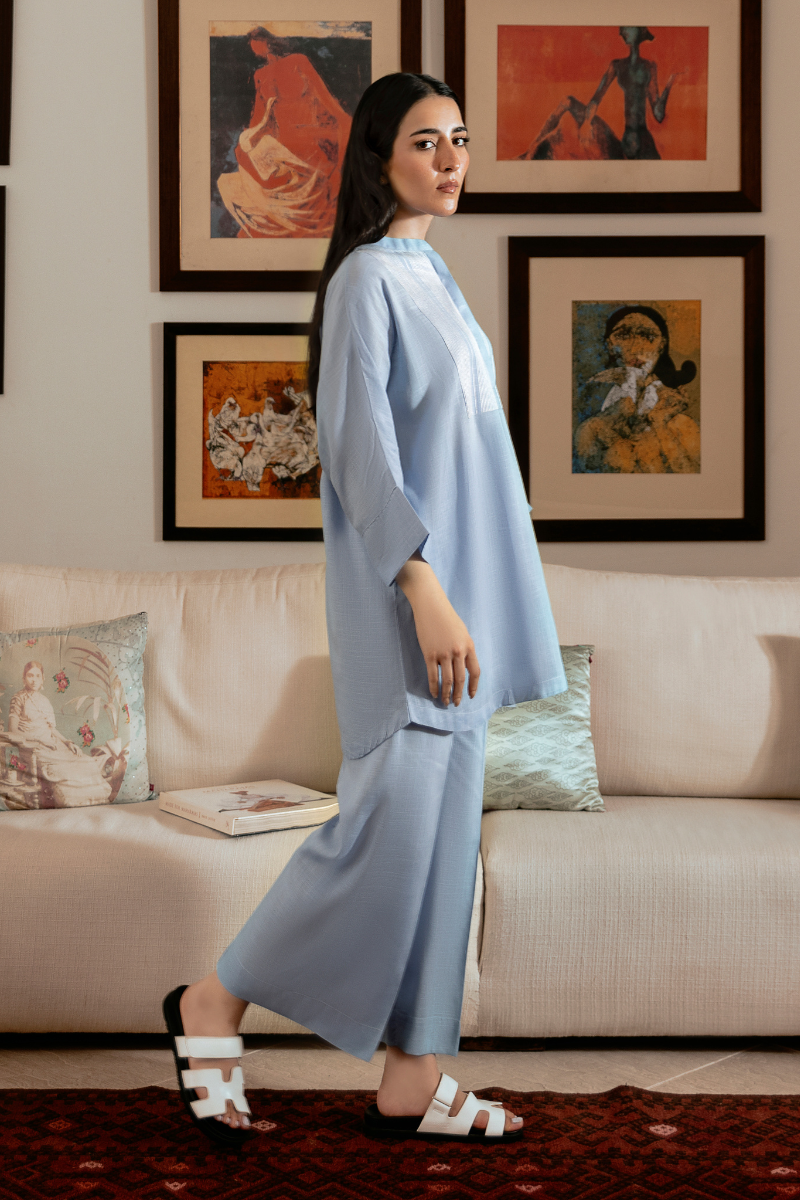 SKY BLUE IRISH LINEN CO-ORD SET