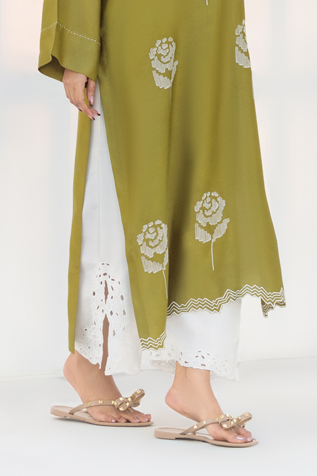 WHITE CULOTTE - RAW SILK