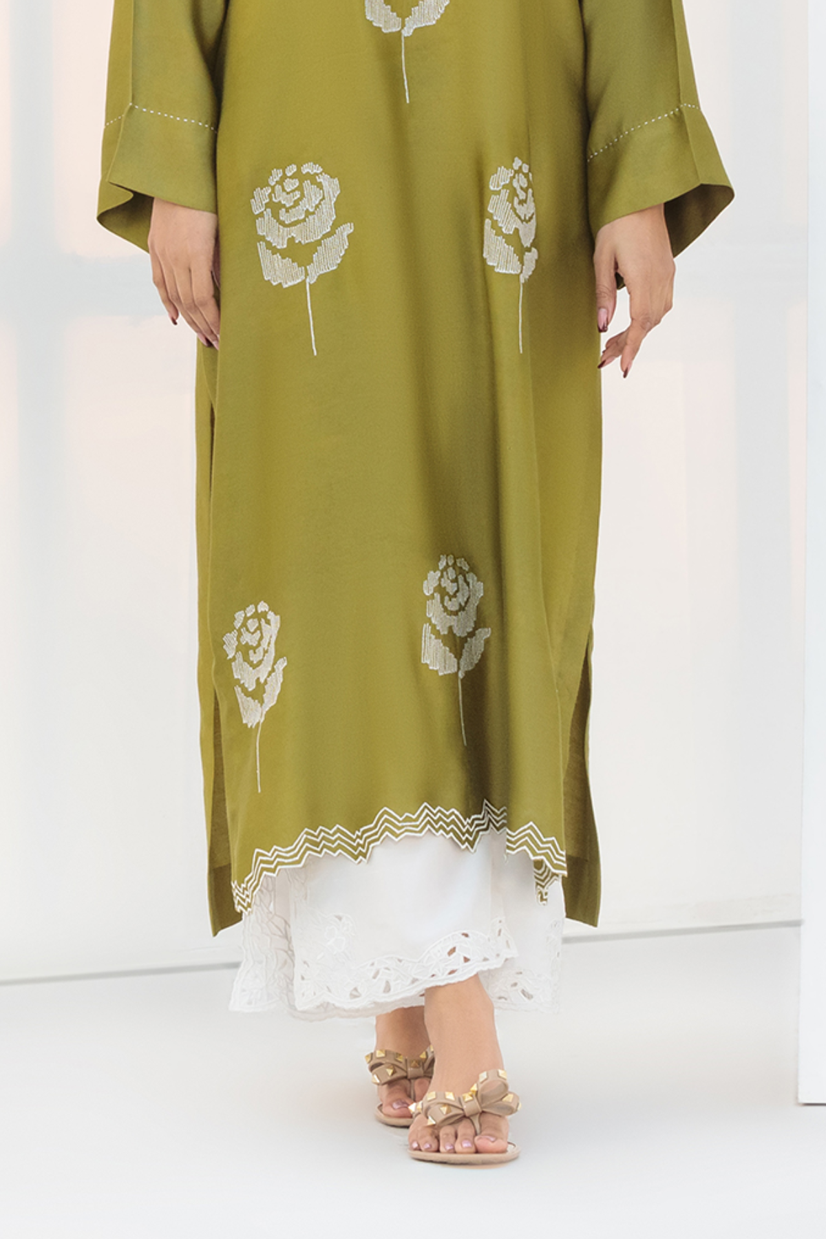 WHITE CULOTTE - RAW SILK