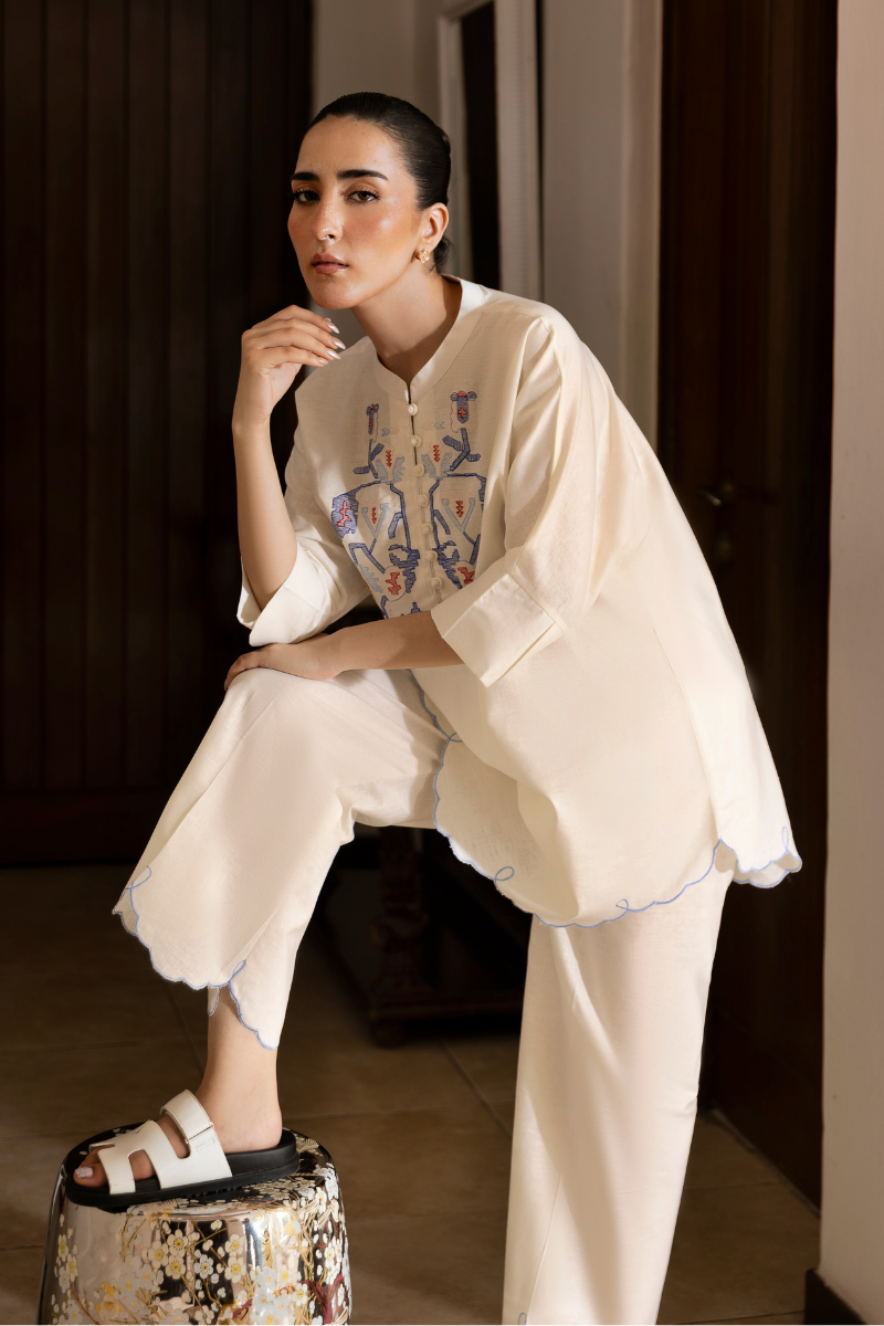 WHITE IRISH LINEN CO-ORD SET