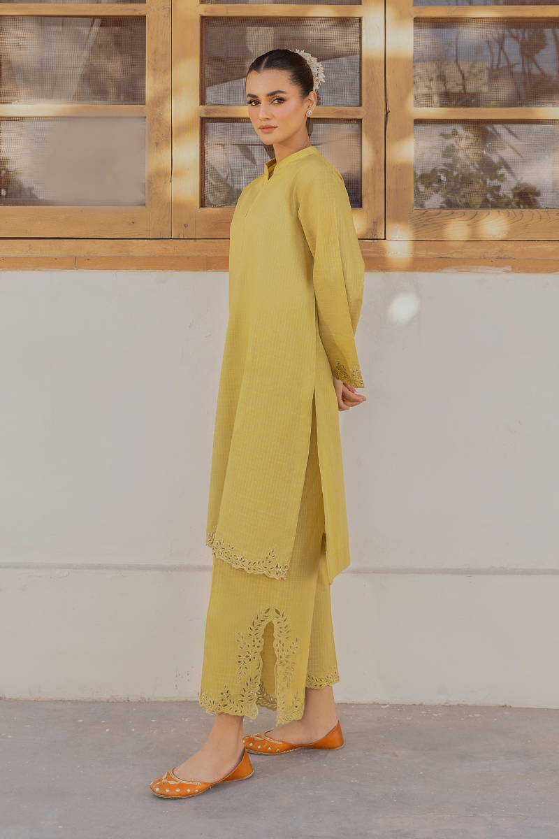 LIME GREEN EMBROIDERED LAWN SET