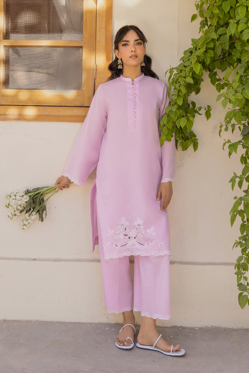 LIGHT PINK EMBROIDERED LAWN SET