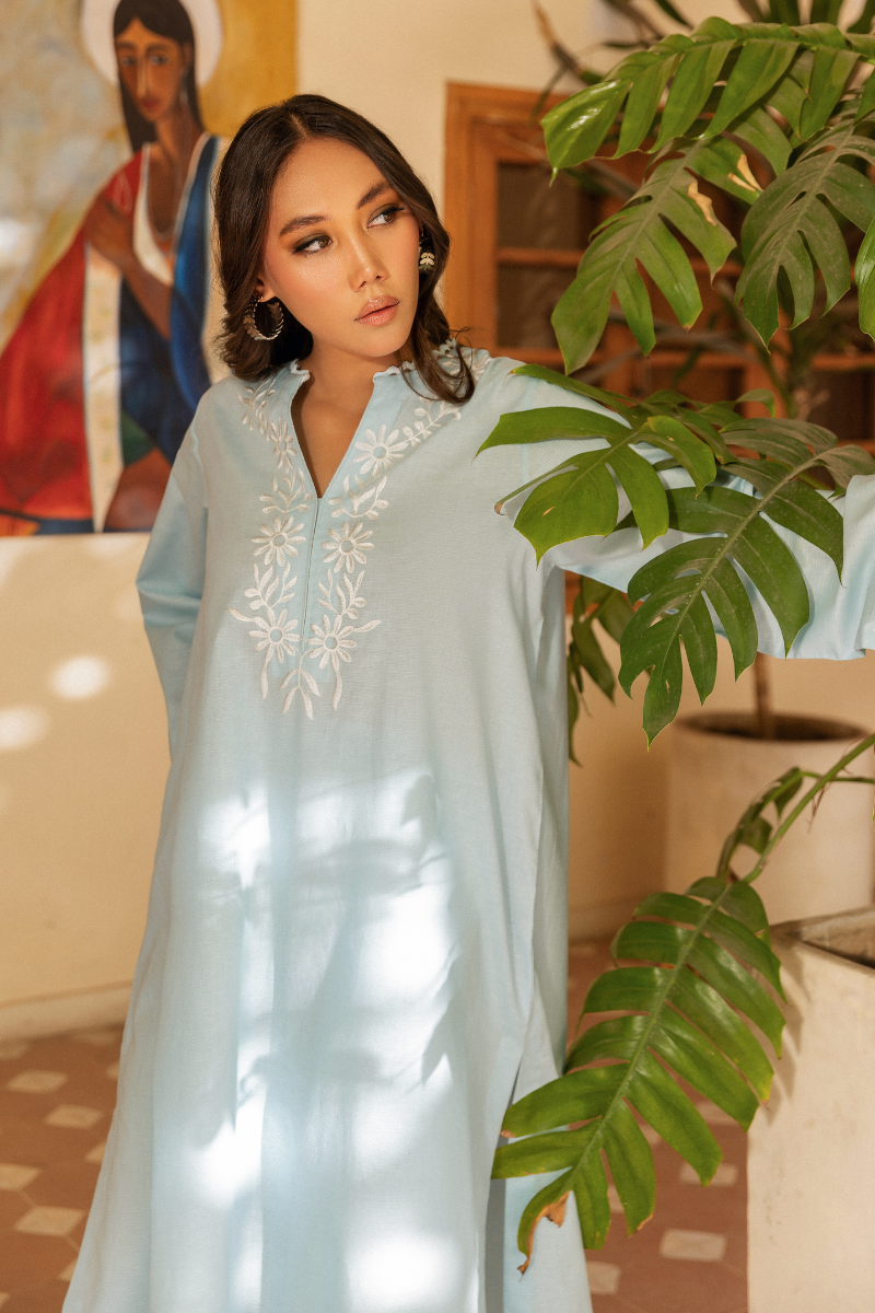 LIGHT BLUE EMBROIDERED LAWN SET
