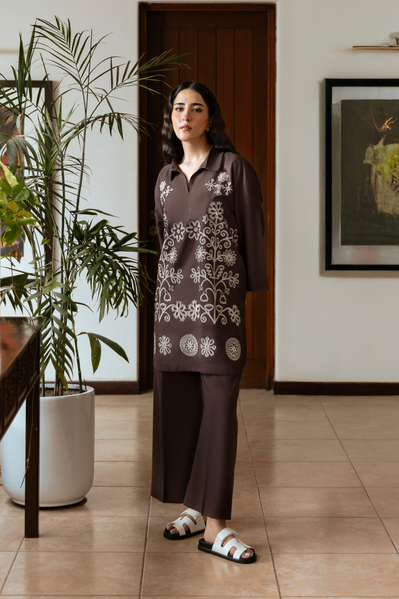 Chocolate Brown Linen Co-Ord Set