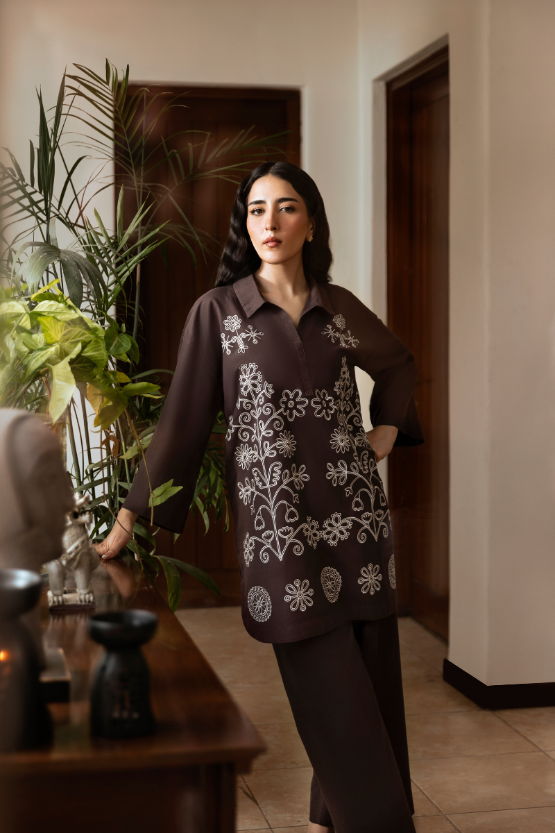 Chocolate Brown Linen Co-Ord Set