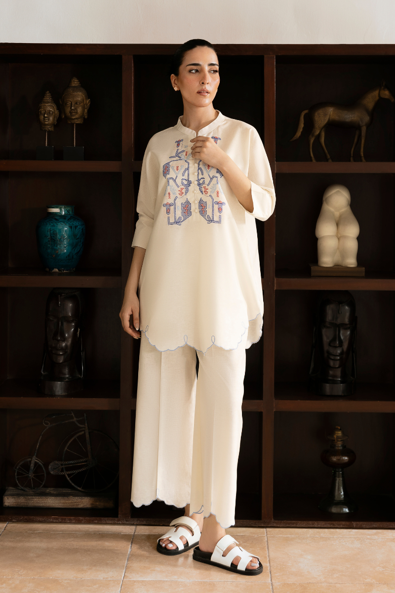 WHITE IRISH LINEN CO-ORD SET