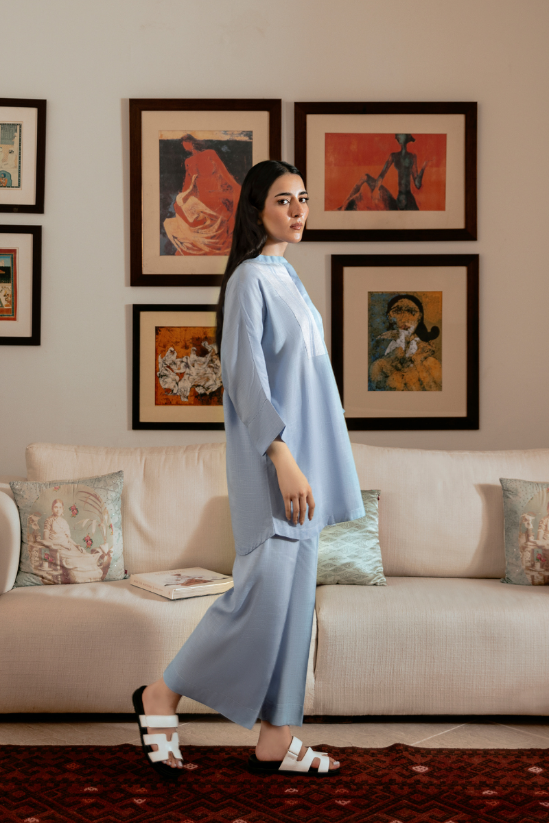 Sky Blue Linen Co-Ord Set