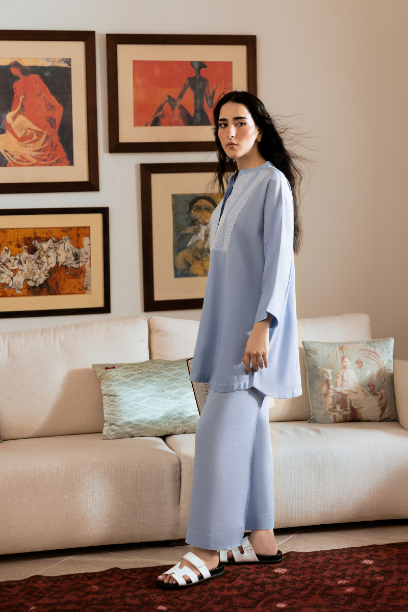 Sky Blue Linen Co-Ord Set