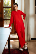 Red Linen Co-Ord Set