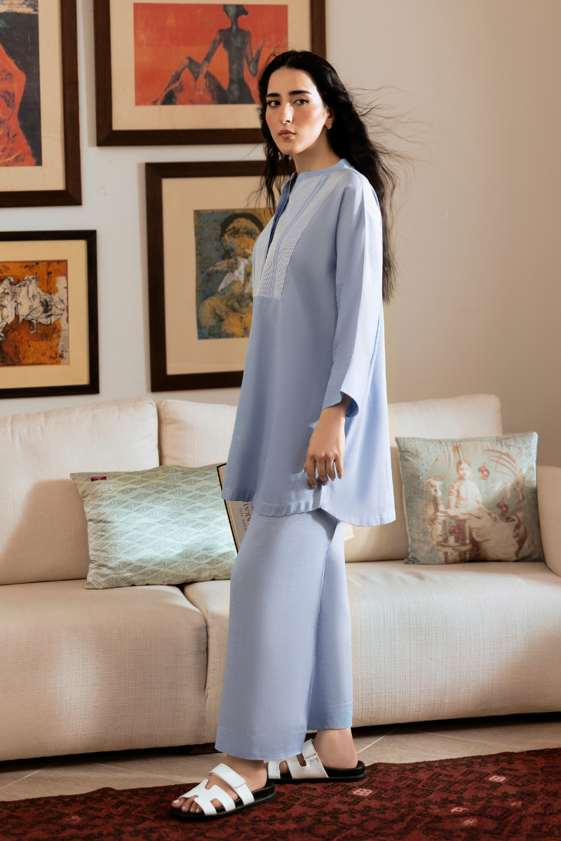 SKY BLUE IRISH LINEN CO-ORD SET