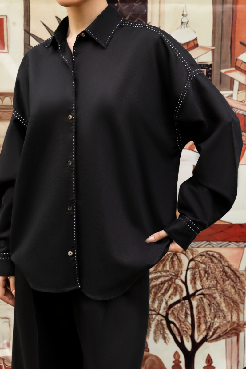 Black Linen Co-Ord Set