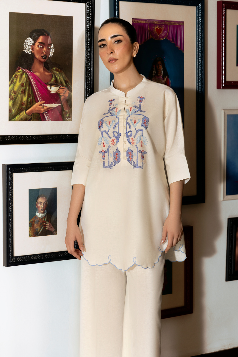 WHITE IRISH LINEN CO-ORD SET