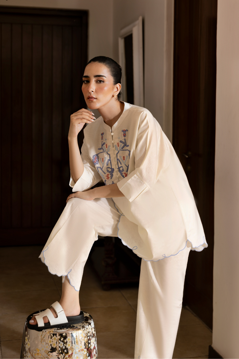 White Linen Co-Ord Set