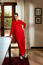 Red Linen Co-Ord Set