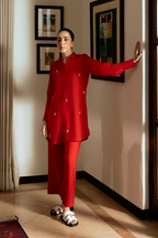 Red Linen Co-Ord Set