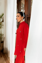Red Linen Co-Ord Set