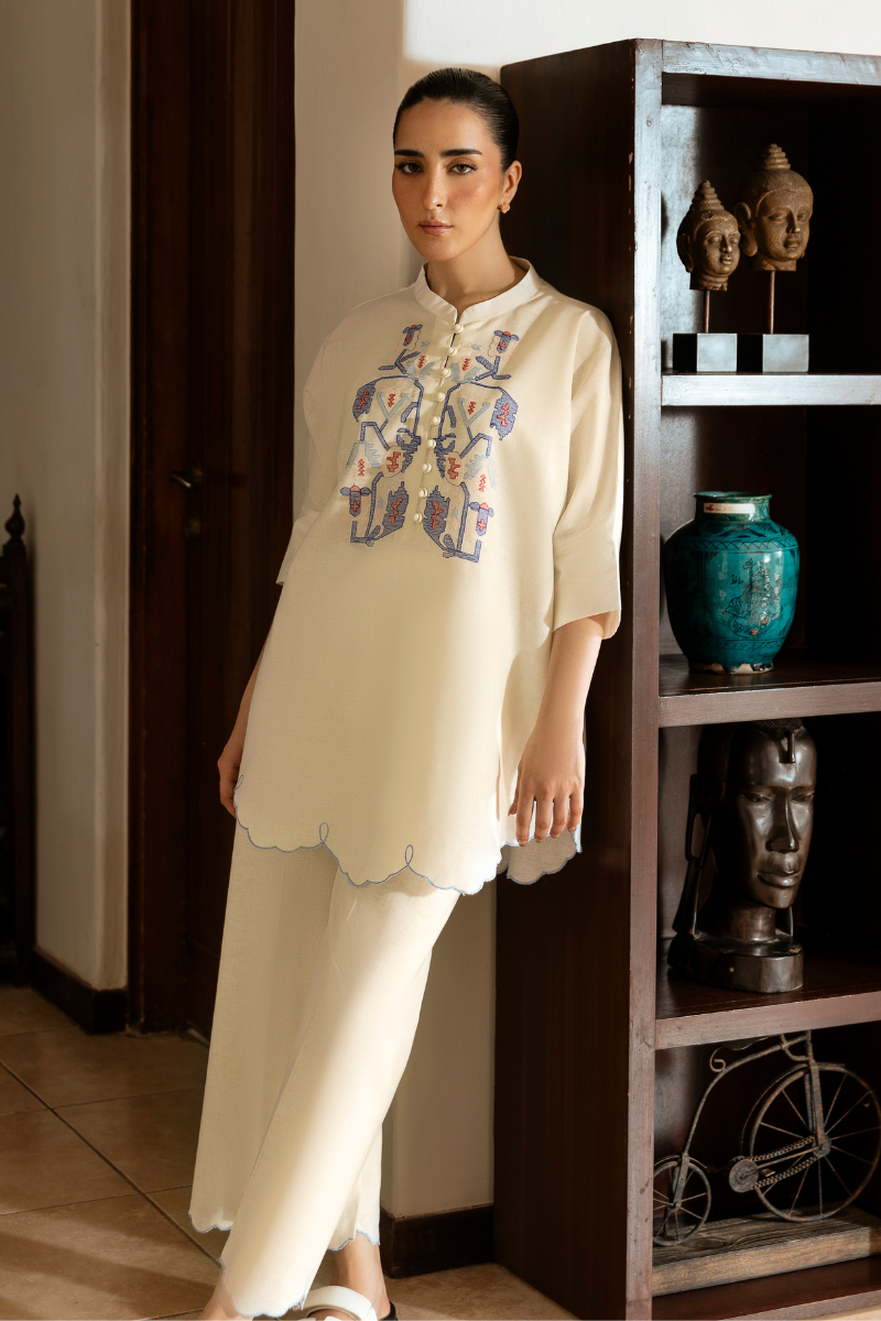 WHITE IRISH LINEN CO-ORD SET