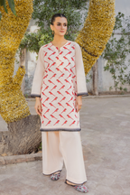 OFF-WHITE EMBROIDERED LAWN SET