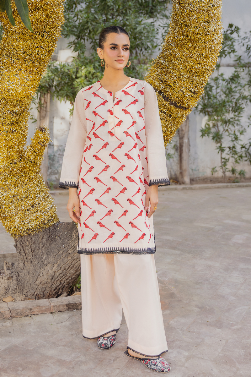OFF-WHITE EMBROIDERED LAWN SET