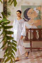 WHITE EMBROIDERED LAWN SET