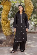 BLACK EMBROIDERED LAWN SET