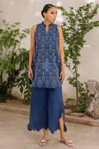 BLUE EMBROIDERED LAWN SET
