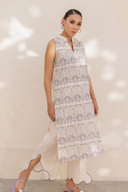 PEACH EMBROIDERED LAWN SET
