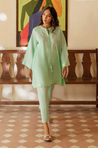 MINT GREEN EMBROIDERED LAWN SET